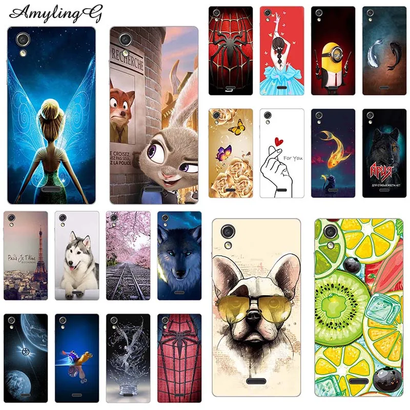 

Cute Animal Cat Rabbit Printing Case For Wiko Rainbow Lite 4G 5.0" Cover Relief Cartoon Design Soft Silicone Funda Skin Coque