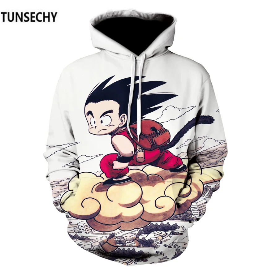 TUNSECHY Аниме Драконий жемчуг Z карманные толстовки с капюшоном Kid Goku 3D для мужчин и