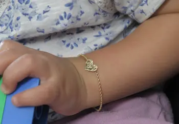 

PINJEAS Infant Bracelet Initial Child Baby Large size Bracele not fade Manual customization laser cretive birthday