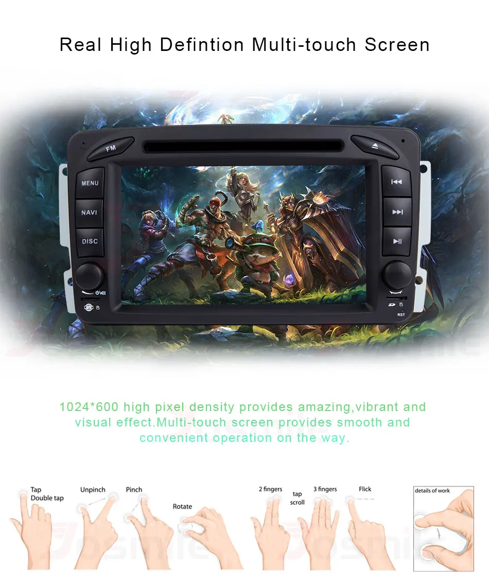 Best Android 8.1 4 Core Car DVD Player Multimedia Head Unit Navigation For Mercedes/Benz/W209/W203/Viano/W639/Vito Radio GPS Wifi FM 6