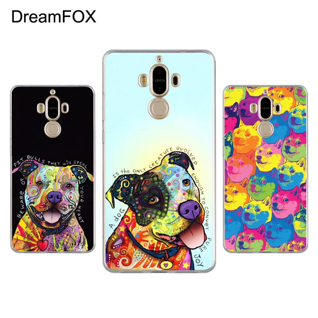 DREAMFOX L418 милые собаки питбуль поп-арт Мягкий ТПУ силиконовый чехол для huawei Honor 6A 6C 6X