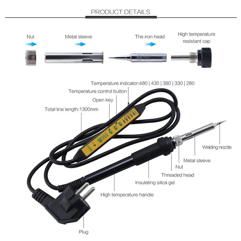 BEST-102C Регулируемая температура сварочная станция паяльник с выключателем ремонтный инструмент припой инструменты