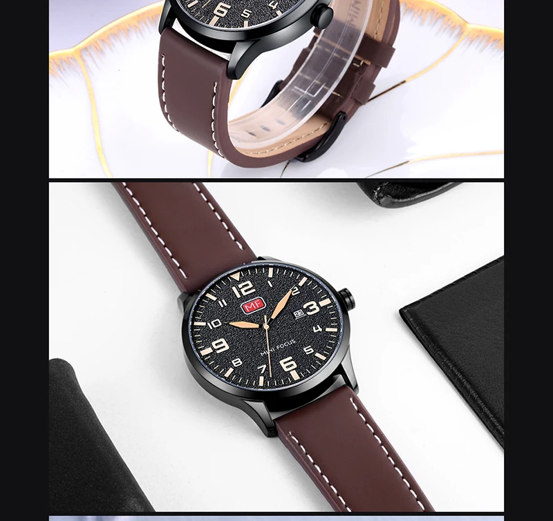 Men Watches 2019 MINIFOCUS Luxury Brand Quartz Men's Wrist Watch Waterproof Brown Leather Strap Fashion Male Wristwatch Men 2019 (9)