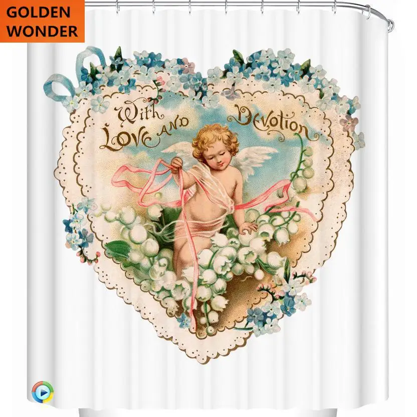 

Beautiful Fashion Painting Curtain Waterproof Cartoon Shower Bathroom Shower Curtains Data Printing High Quality Home Textile