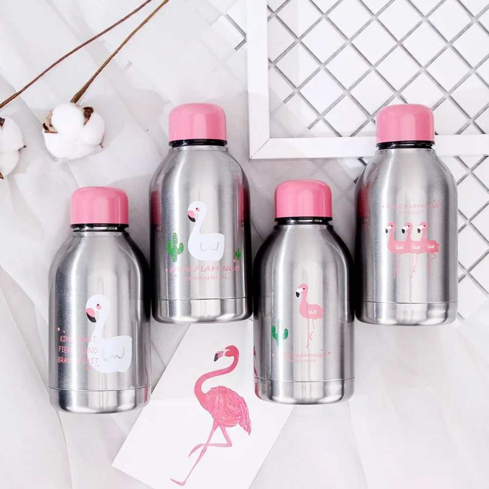 

300ml Cute Vacuum Cup With Bird Pattern Mini Travel Cup Bottle Portable Stainless Steel Thermol Bottle For Kids & Adults