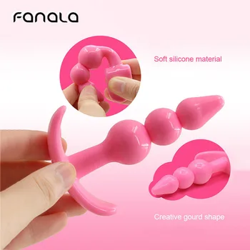 FanaLa Silicone Anal Beads Plug Vaginal G-spot Massager for Women Couple Bullet Adult Masturbation Vibrator Sex Toys 1