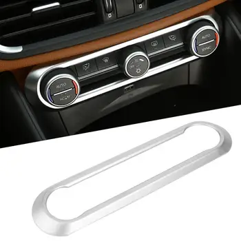

1 Pcs Car Styling Center Air Conditioning Adjustment Frame Trim Stickers ABS Chrome Fit for Alfa Romeo giulia Stelvio 2017