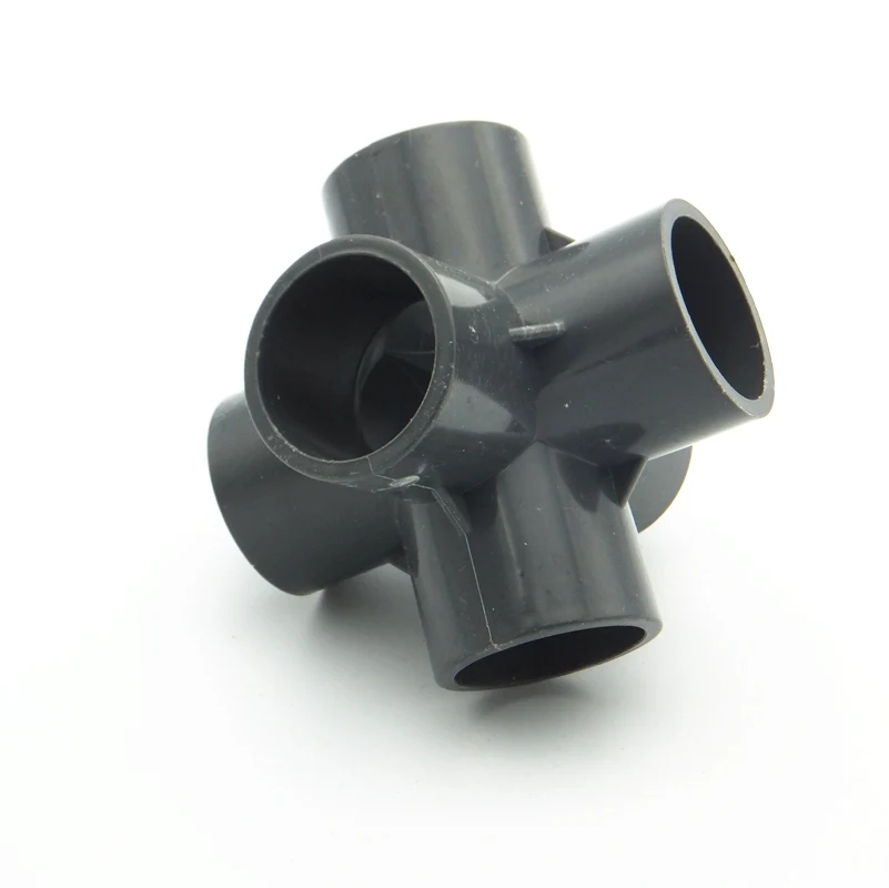 32mm ID 6 Way PVC Tube Joint Pipe Fitting Adapter Water Connector For