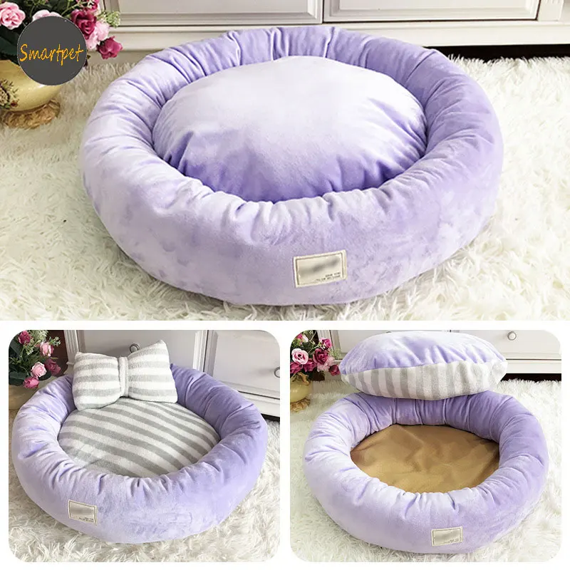 Best SMARTPET Comfortable and Warm Plush Pet Cuddler with Concise Style Round for Pet Sleeping Bed Pet Sofa Couch
