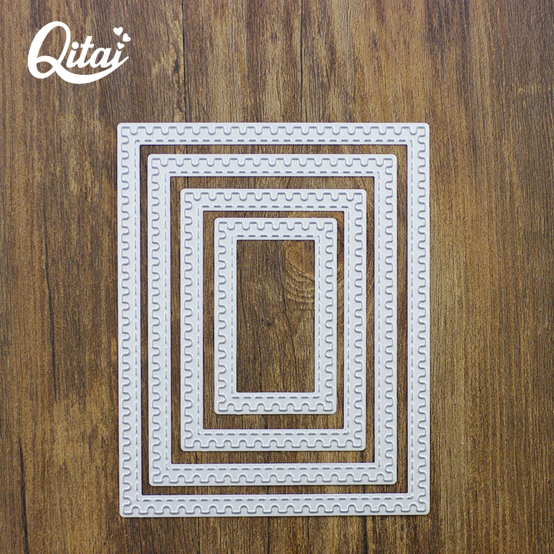 

QITAI 4pcs/pack Rectangle Frame Metal Cutting Dies Stencils for DIY Scrapbooking/photo album Decorative Embossing hot sale D122