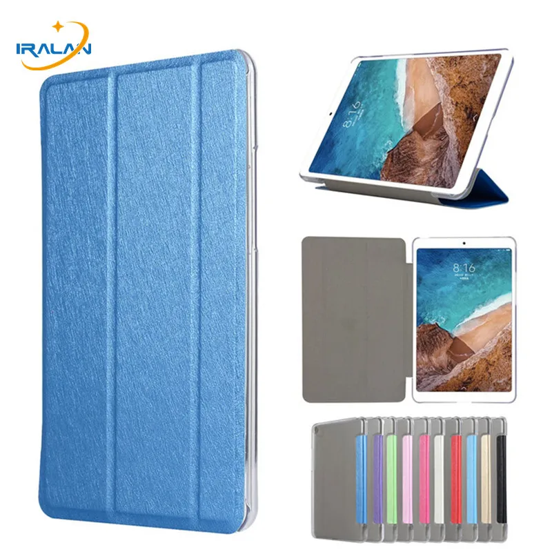 Ультра тонкий Шелковый кожаный трехслойный флип чехол для Xiaomi MiPad 4 8 0 Mi Pad 2018