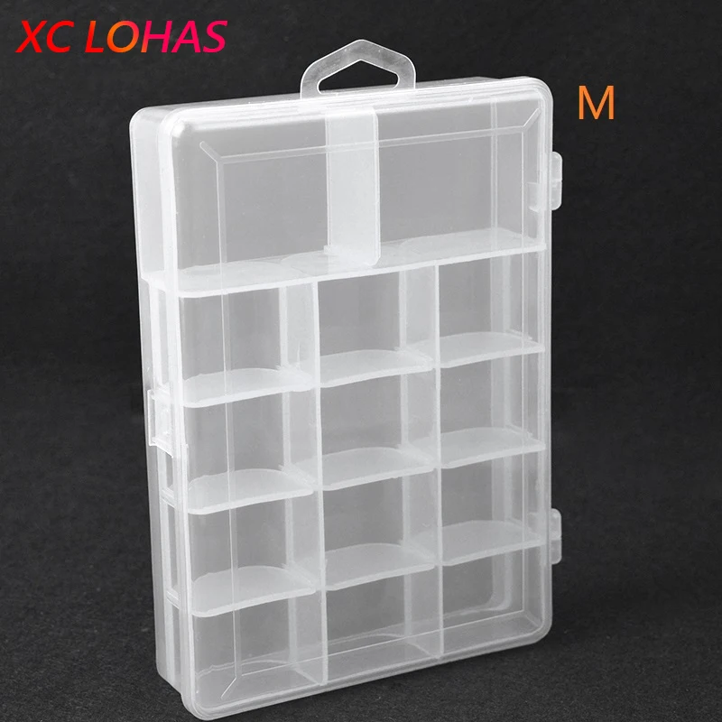 3 Sizes Fishing Tackle Boxes With 5/14 Compartment Fish Lure Hooks Tackle Tool Strength Transparent Visible Fishing Accessories