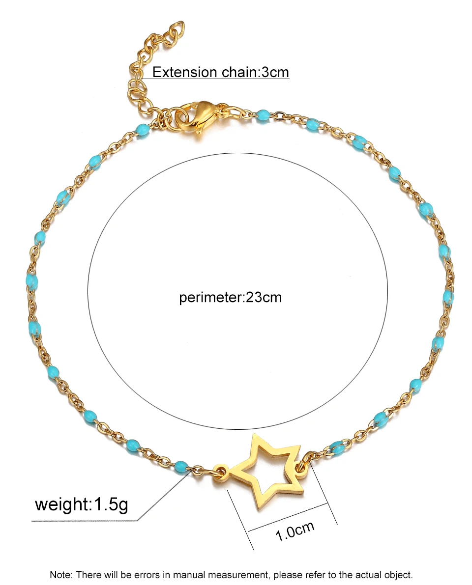 Новинка, модный браслет из нержавеющей стали с круглой звездой, сердцебиение, цепочка на ногу, Богемский Браслет на лодыжку, ювелирные изделия для девушек, праздник, день рождения