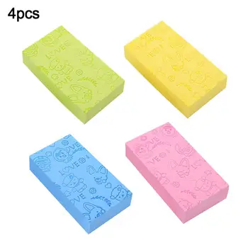 

4PCS New Lightweight Bath Shower Mud Ash Sponge Cartoon Body Scrubber Exfoliator Washing Pad Bathroom Accessories 13x7x3cm