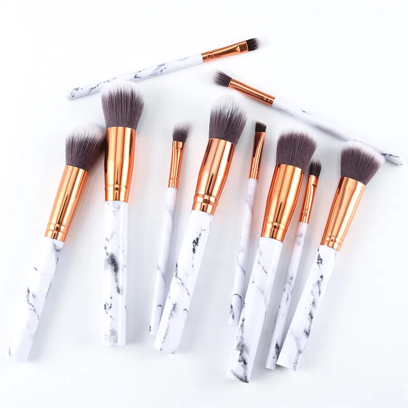 

10Pcs Marble Makeup Brushes Set Eyeshadow Powders Foundation Blush Multi-function Professional Cosmetic Tools