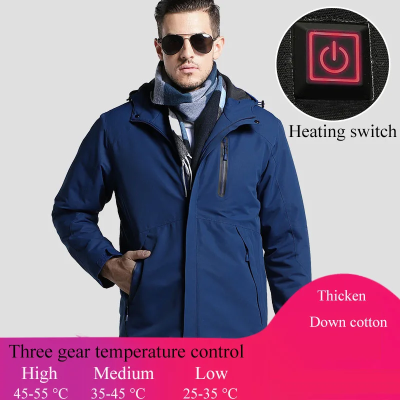  CCIVICFREE Winter USB Chaqueta de algodón con calefacción infrarroja para hombre y mujer Camping al