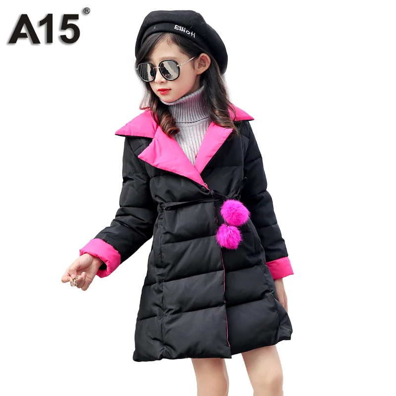 A15 Girls Winter Coat Long 2018 Autumn Parkas for Girl Toddler Winter