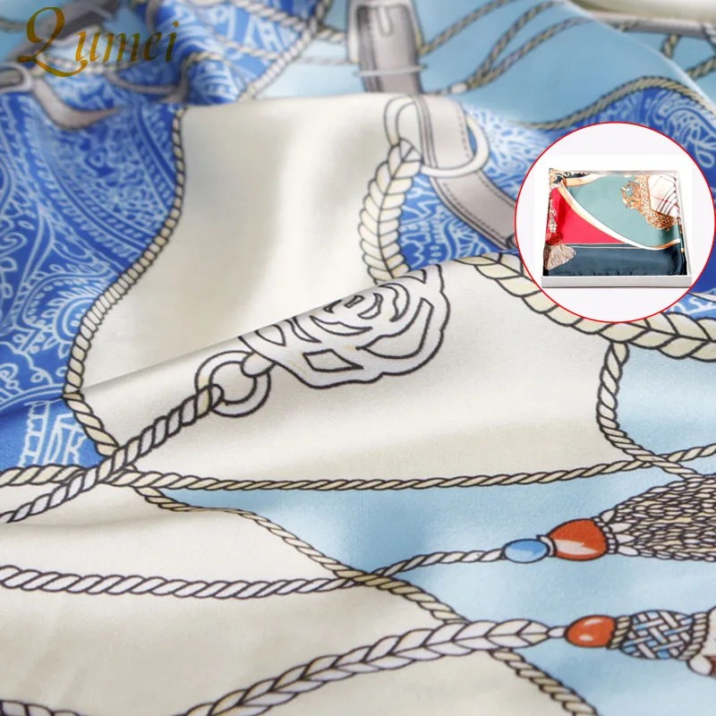 

1pc Spring New Pattern Silk Scarves 4 colors Elegant Lady Lotus Printed Silk Scarf 90*90cm Kerchief Fashion Gifts For Women A31
