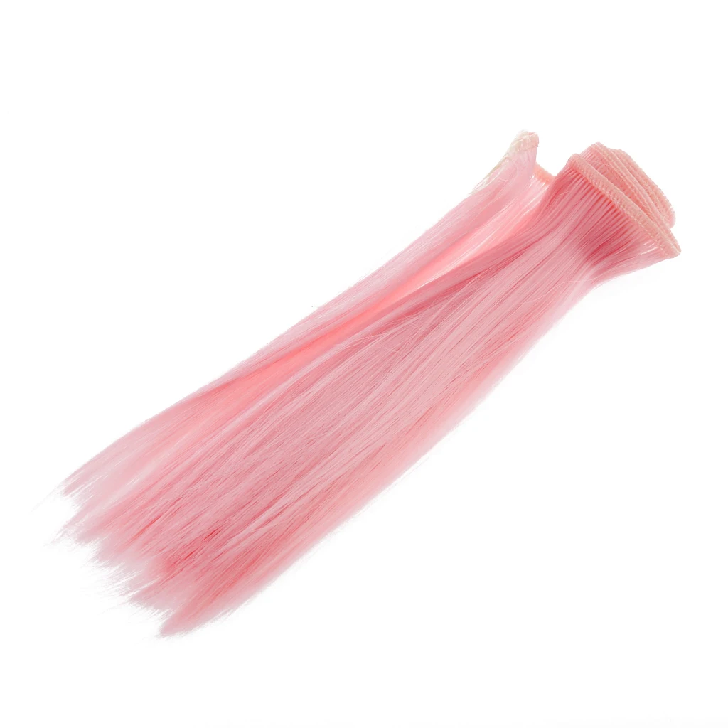 15x100cm Pink Wig Straight Hair for 1/3 1/4 1/6 BJD Doll DIY Girl Dolls Making and Repair Supplies