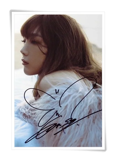 SNSD Taeyeon autographed signed photo SOLO 11 11 new korean 4 6 inches freeshipping 11 2016