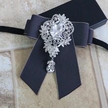 Мужской мужской мужской роскошный горный хрусталь кулон жених свадебное бриллиантовое модное платье галстук бархатный воротник клуб