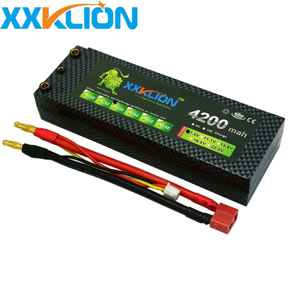 

Xxklion Battery High Capacity 7.4v 4200mah 30c Lipo Hard Case 2s Rc Car Traxxas Tamiya Lithium-polymer Rechargeable Batteries