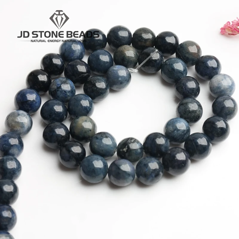 Натуральный Темный содалит, размер 4, 6, 8, 10 мм, круглые синие камни, бусины из драгоценных камней, мужской браслет, сделай сам, аксессуары ручной работы для изготовления ювелирных изделий