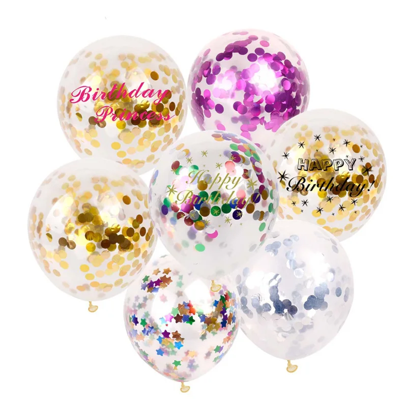 

20/50 Pcs Latex Round Balloon Paillette Birthday Decorations Wedding Colorful Festival Party Confetti Transparent Kit Decor D30