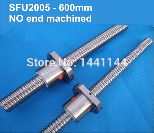 

Rolled type ball screw SFU2005 - 600mm +one single nut, 3 circuits Screw pitch / lead 5mm ballscrews, ballnut for CNC router