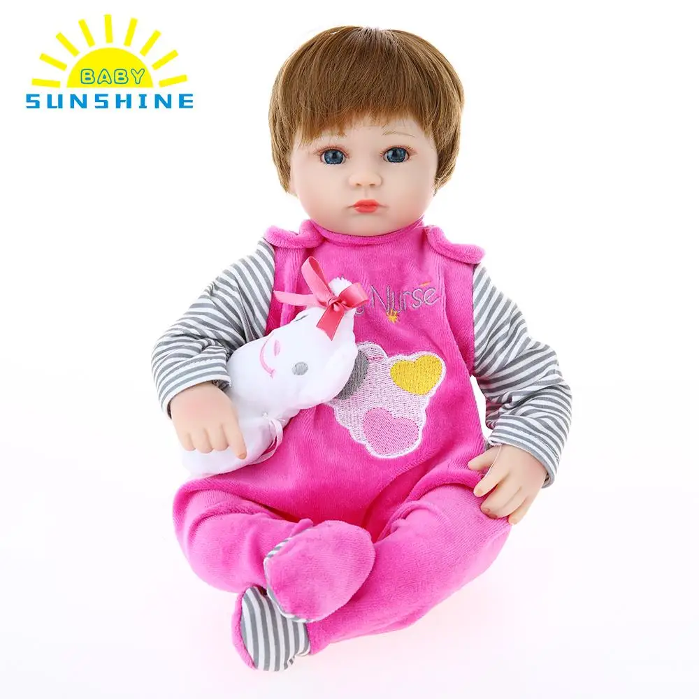 

NEW 16inch Silicone PP Filling Reborn Toddler Baby Doll Girl Body Boneca With Clothes Blue Eyes Lifelike Cute Gifts Toys