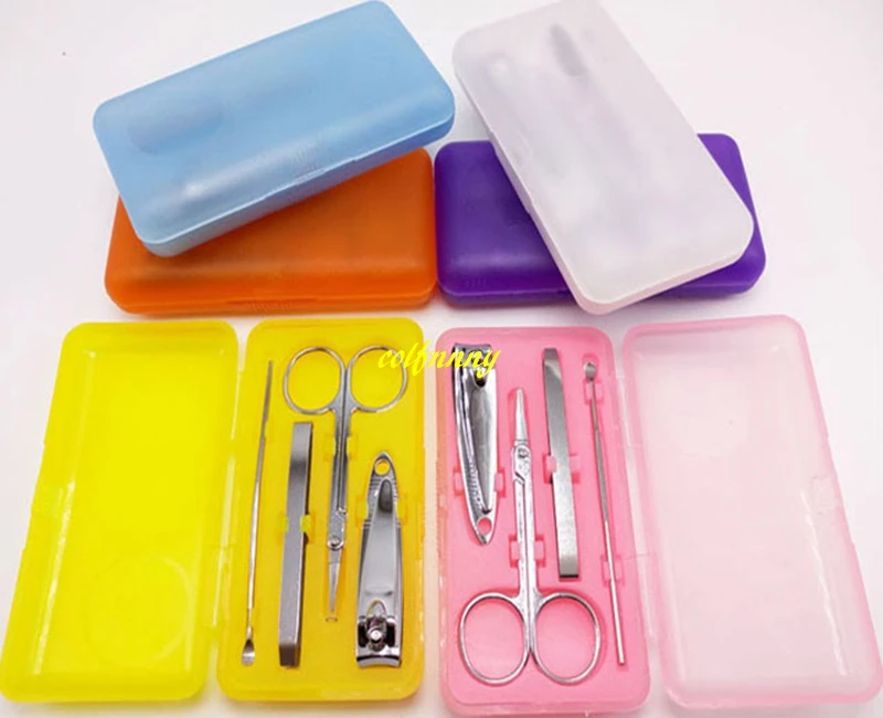 

100sets/lot 4Pcs/set Nails Clipper Kit Manicure Set Clippers Trimmers Pedicure Scissor Nail Tools Sets Can customize logo