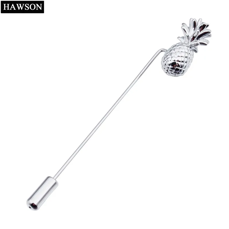 

HAWSON Metal Pineapple Brooch Unisex Jewelry Fruit Brooches Pin Long Needle Lapel Pins