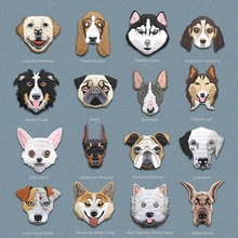 Patchs brodés pour chien labrador doberman mopshund, 1 pièce, patch en fer sur vêtements, autocollants mignons pour vêtements