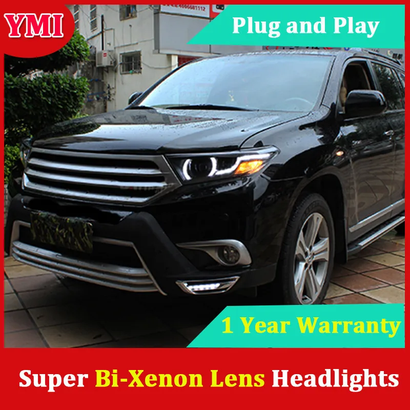 YMI автомобильный головной светильник для фары Toyota Highlander s 2012-2014 светодиодный