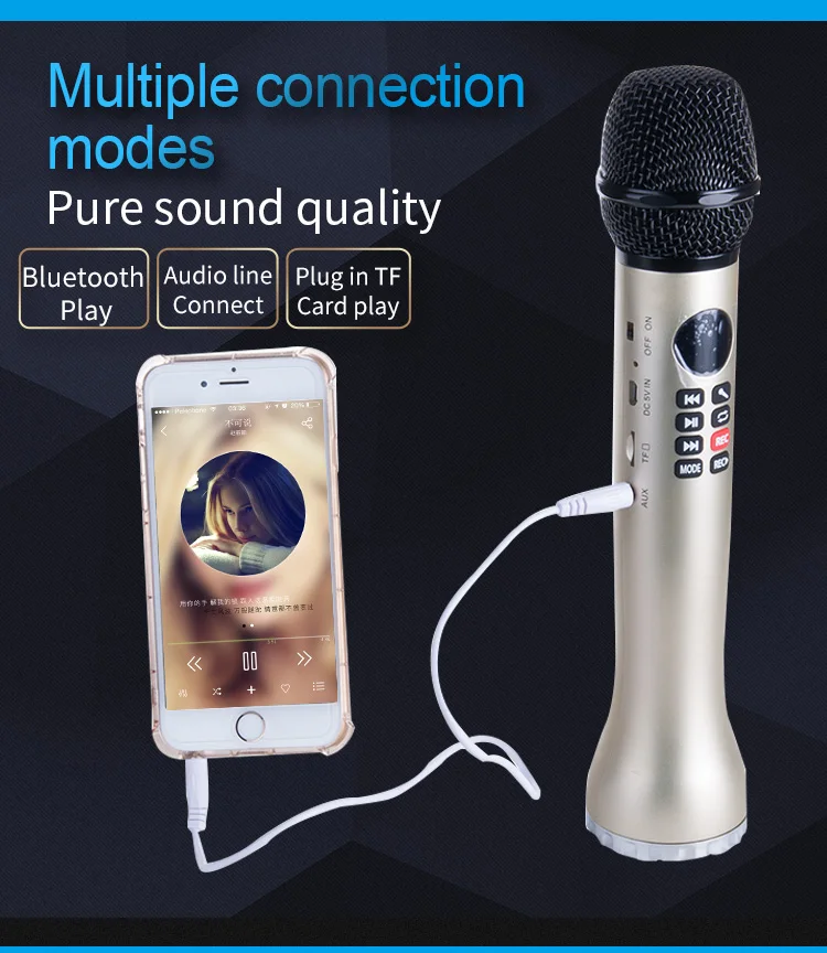 Профессиональный караоке микрофон 3 в 1 запись беспроводной динамик с Bluetooth для телефона для Ipad конденсаторный микрофон