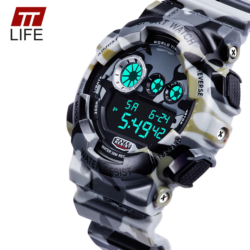 

TTLIFE 30M Waterproof Mens Sports Watches  2016 Hot Men Silicone Sport Watch Reloj Shockproof Electronic Wristwatch
