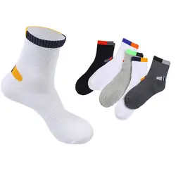 5 пар Профессиональные талии Для мужчин осень-зима лоскутное хлопковые носки Meia Высокое качество Прочный мужской носки Повседневное