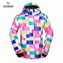 Женская лыжная куртка, зимняя, высокое качество, водонепроницаемая, ветрозащитная, утолщенная, теплая, уличная одежда, сноуборд, зимняя куртка, верхняя одежда