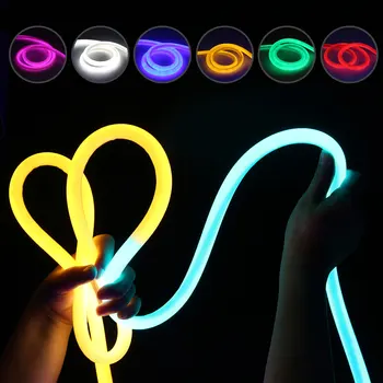 

14MM LED Neon Strip Light AC220V 2835 Round Shape Soft Neon Tape BAR Light With Power Plug 1M 2M 3M 4M 5M 10M #