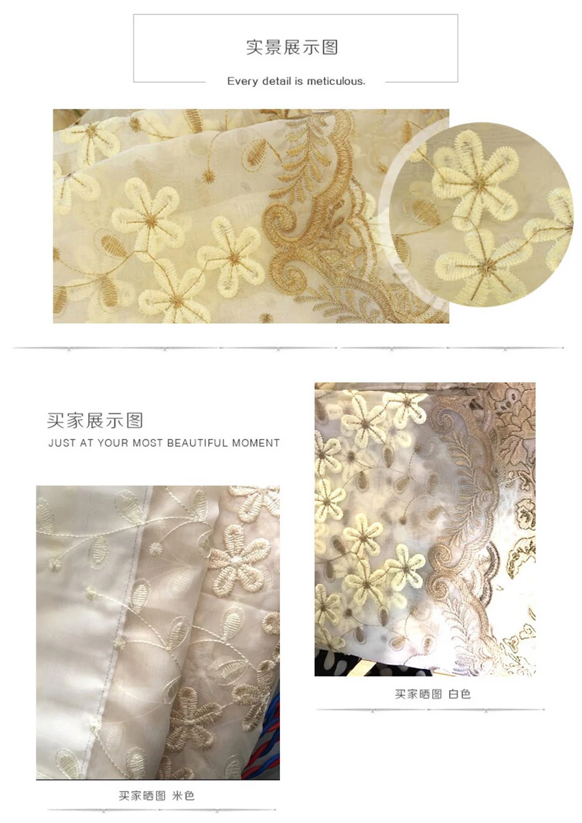 Корейский сад, белый цветок, вышивка, тюль, занавеска для гостиной, кухни, спальни, отвесная вуаль, оконные занавески WP273#30