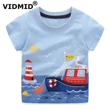 VIDMID children summer clothing baby boy T shirt cotton dinosaur short sleeve T-shirt kid boy casual sport T-shirt 2-8Y shirts