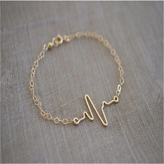 Hot Ing Personalized Ecg Heartbeat Bracelet Jewelry Jumping Hot Ing Personalized Ecg Heartbeat Bracelet Jewelry Jumping Heart Shining Female