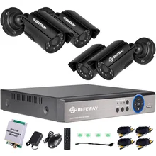 DEFEWAY 4CH 1080N HD CCTV Система HDMI выход DVR 4 шт 720P 1200TVL CCTV камера безопасности Всепогодная с аварийной батареей