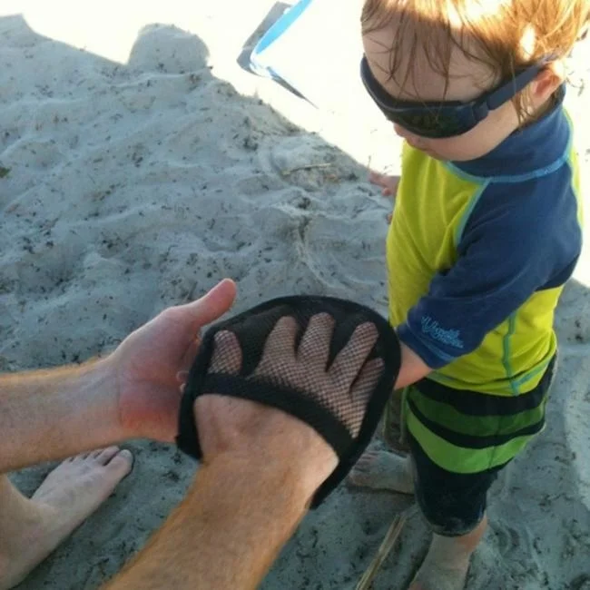 Beach Sand Mitten Sand Clean Up Wash Mop Mesh Terry Glove Keep Cleanin