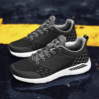 

2018 Men's Casual Shoes Fashion Lovers Breathable Male Shoes Adult Casual Trainers Flying Fabric Sneaker Shoes Luxury Brand shoe