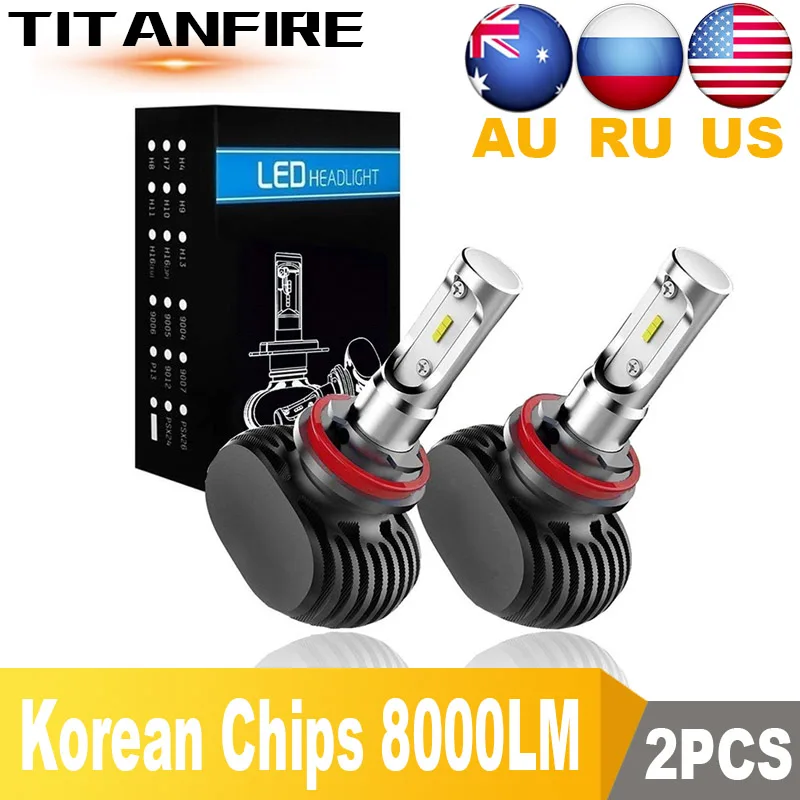 

TF30 2PCS S1 Led H1 H3 H4 H7 H11 H13 9004 9005 9006 9007 Car Headlight Auto Fog Lamp 50W 8000LM Automobile Bulb Chips CSP 6500K
