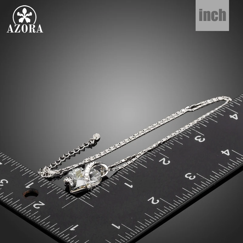 Forever Love Light Blue Heart Stellux Austrian Crystal Classic Pendant Necklaces for Valentine’s Day Gift of Love TN0195