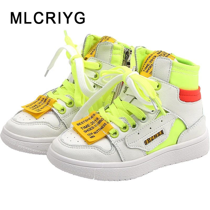 

Autumn Kids High Sport Sneakers Children Casual Sneakers Baby Girls Genuine Leather Chunky Sneakers Boys Brand Shoes Trainers