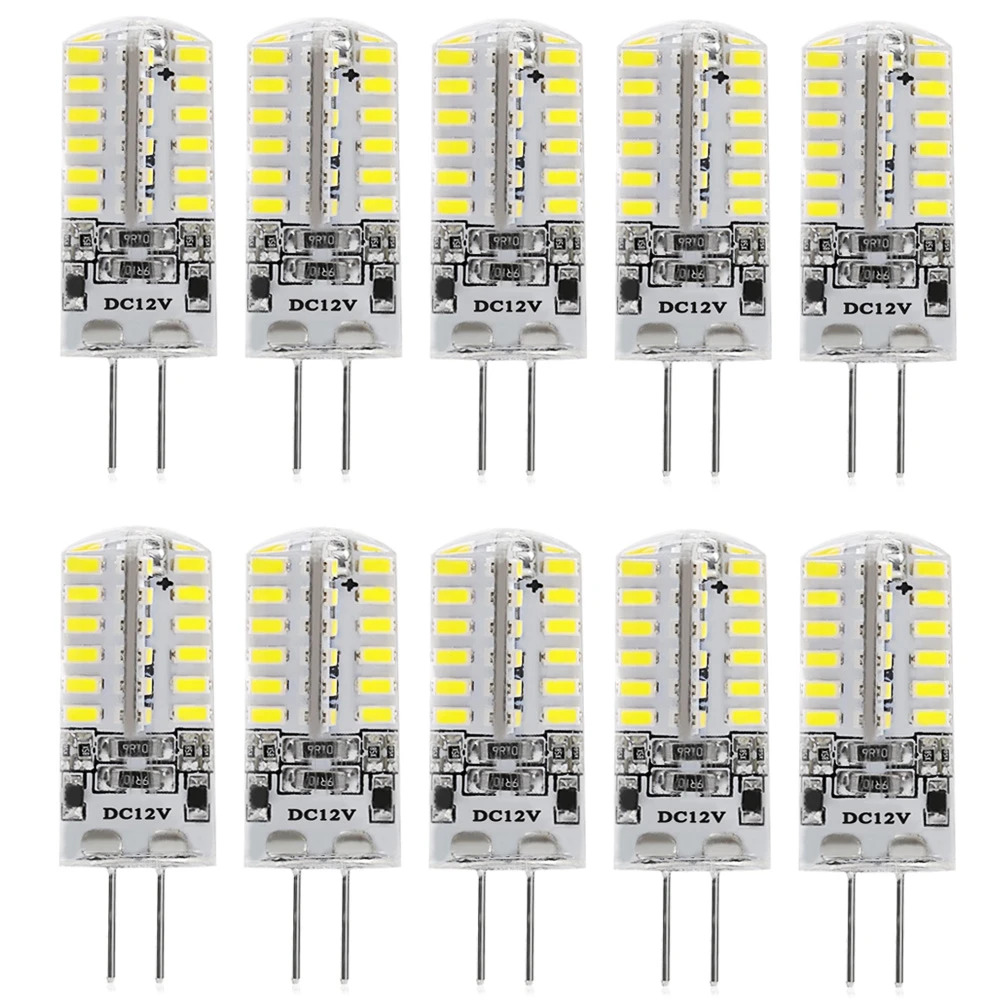 

10PCS Energy-saving G4 DC12V 2.5W SMD 3014 LED Dimmable Bulb with 48 LEDs