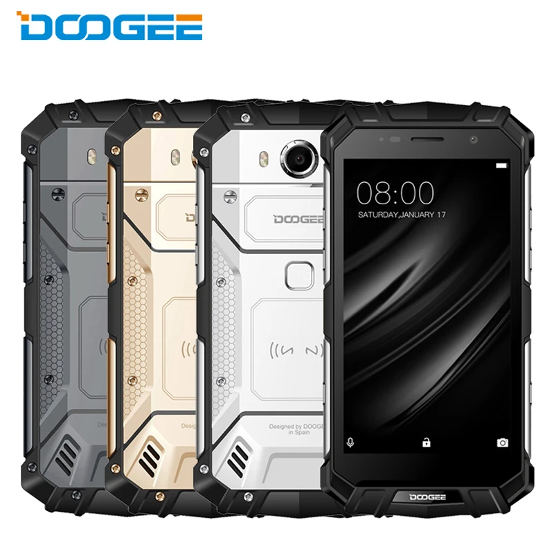 DOOGEE S60 Lite IP68 водонепроницаемый сотовый телефон 5," 4 Гб ОЗУ 32 Гб ПЗУ MTK6750T Восьмиядерный Android 7,0 беспроводной зарядки смартфонов